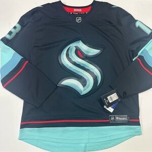 Fanatics Kraken Tanev Men's Black and Teal Hockey Jersey